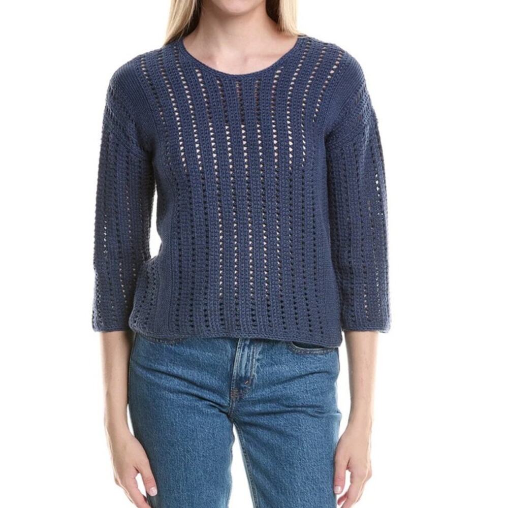 J. McLaughlin Keira Sweater Heather Dark Denim Blue Medium
